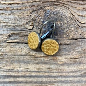 leather earrings, Vachetta leather, ladies dangle earrings, gift for trendy girl